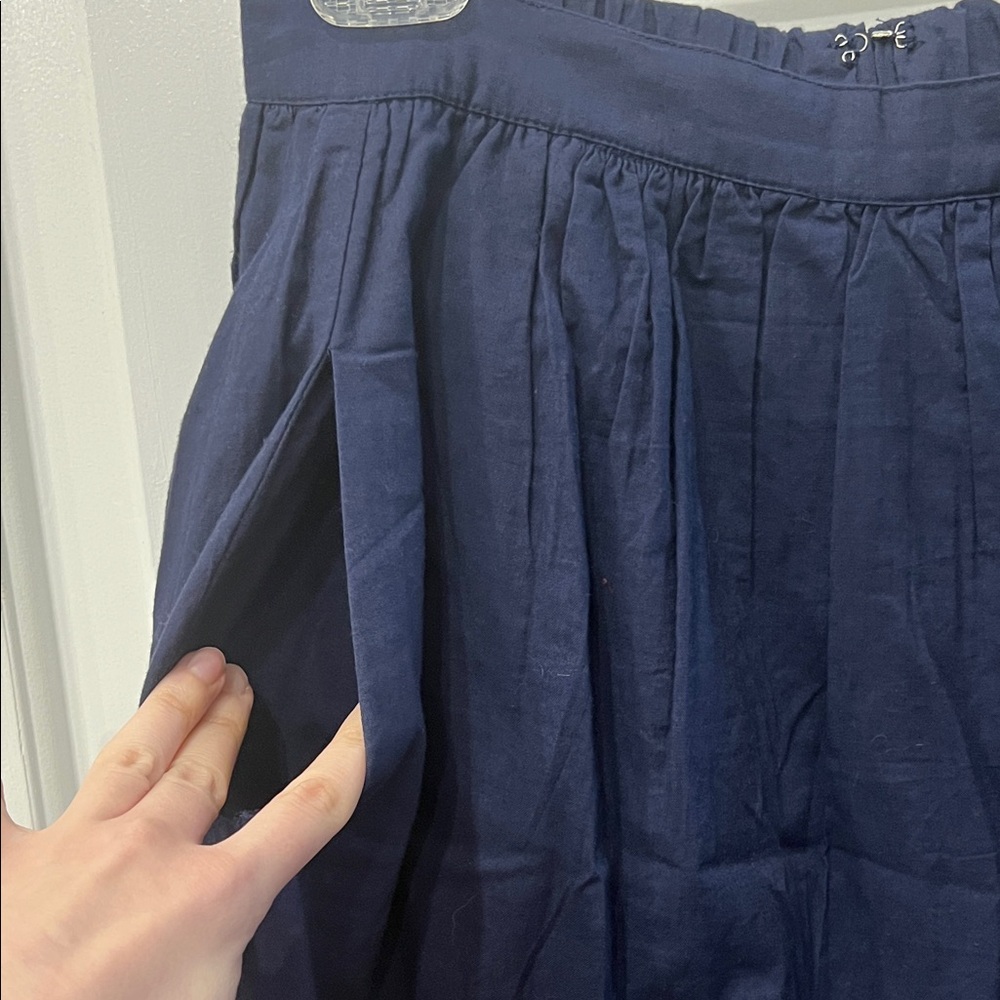 Modcloth Navy Skirt with Floral Rose Embroidery - Picture 3 of 6
